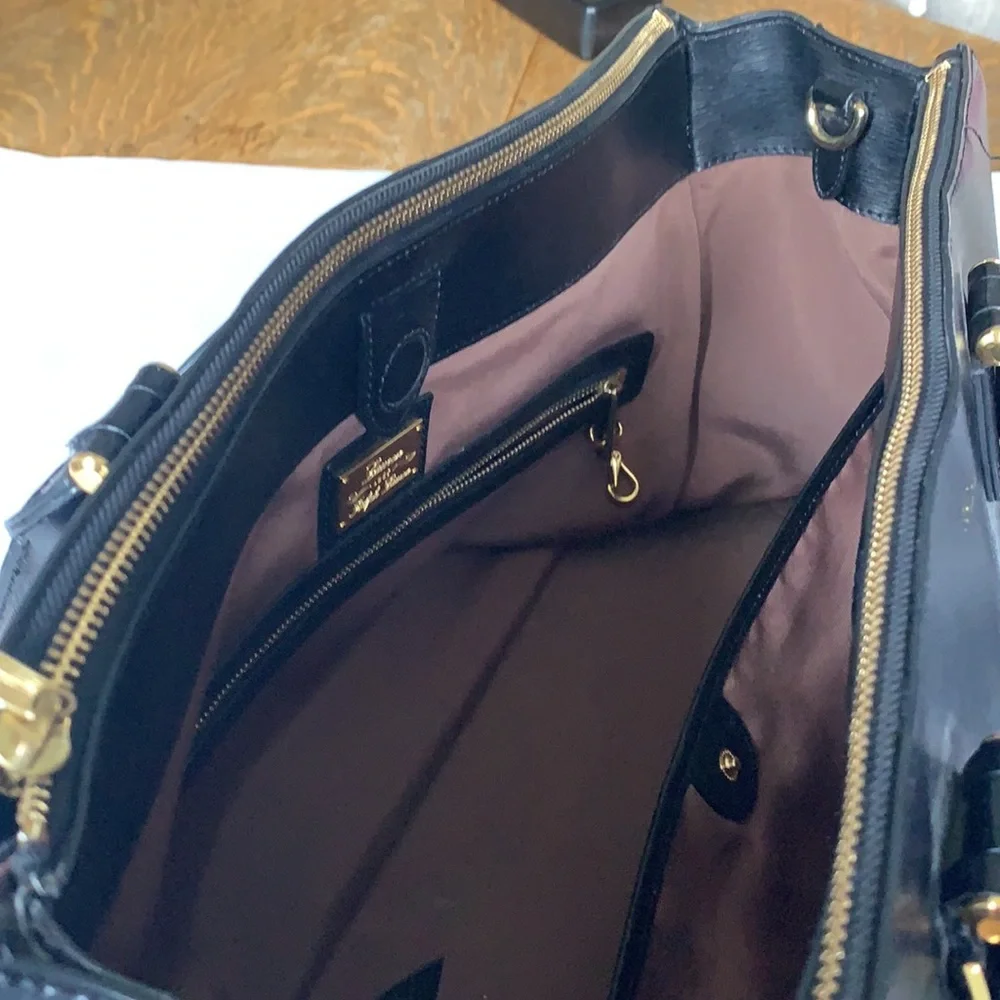 Lauren Ralph Lauren Black Laptop Work Tote Bag